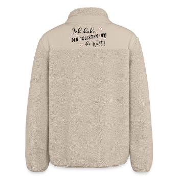 Komplimente Opa - Relaxed Fit Unisex Sherpajacke von Stanley/Stella - Beige - Hinten