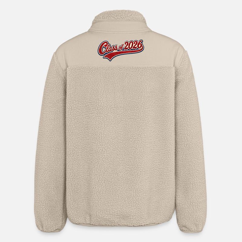 Class 2026 Retro Script - Relaxed Fit Unisex Sherpa Jacket by Stanley/Stella - beige