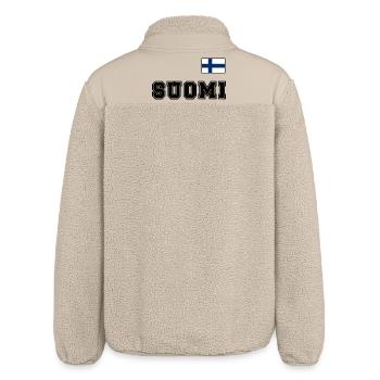 FINNLAND - SUOMI Trikot Look - Flagge auf Brust - Relaxed Fit Unisex Sherpajacke von Stanley/Stella - Beige - Hinten