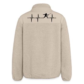 Fechter Herzschlag - Relaxed Fit Unisex Sherpajacke von Stanley/Stella - Beige - Hinten