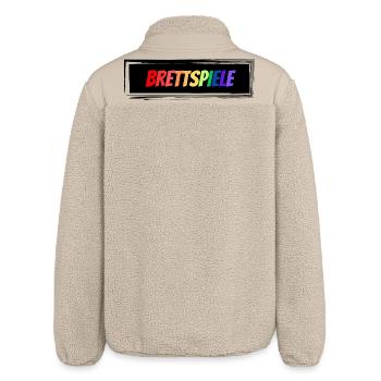 Brettspiele bunter Schriftzug - Relaxed Fit Unisex Sherpajacke von Stanley/Stella - Beige - Hinten