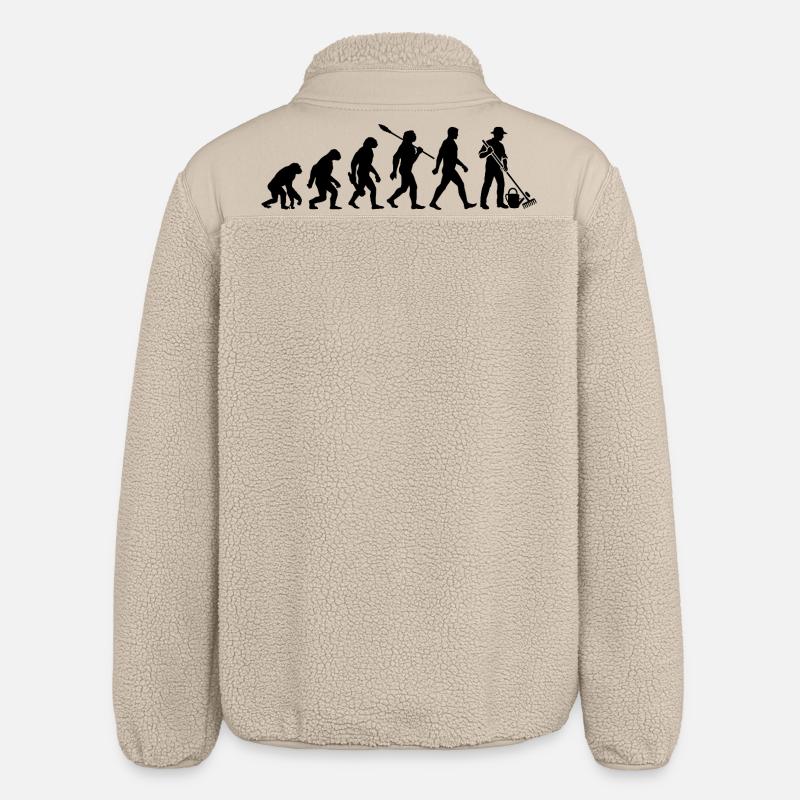 Evolution - Gärtner - Garten - Gartenarbeit - Relaxed Fit Unisex Sherpajacke von Stanley/Stella - Beige