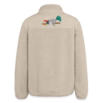 Rooster Chicken Rooster Chickens Roosters Pajamas Shirt - Relaxed Fit Unisex Sherpa Jacket by Stanley/Stella - beige - Back