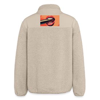 Lippen PopArt Kuss - Relaxed Fit Unisex Sherpajacke von Stanley/Stella - Beige - Hinten