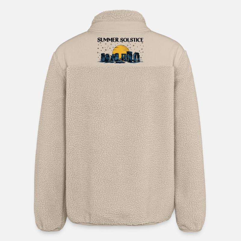 Litha Pagan Solstice d’été Midsommar - Veste sherpa unisexe coupe décontractée Stanley/Stella - beige