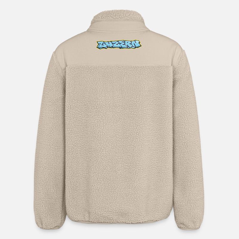 Lucerne Graffiti - Relaxed Fit Unisex Sherpa Jacket by Stanley/Stella - beige