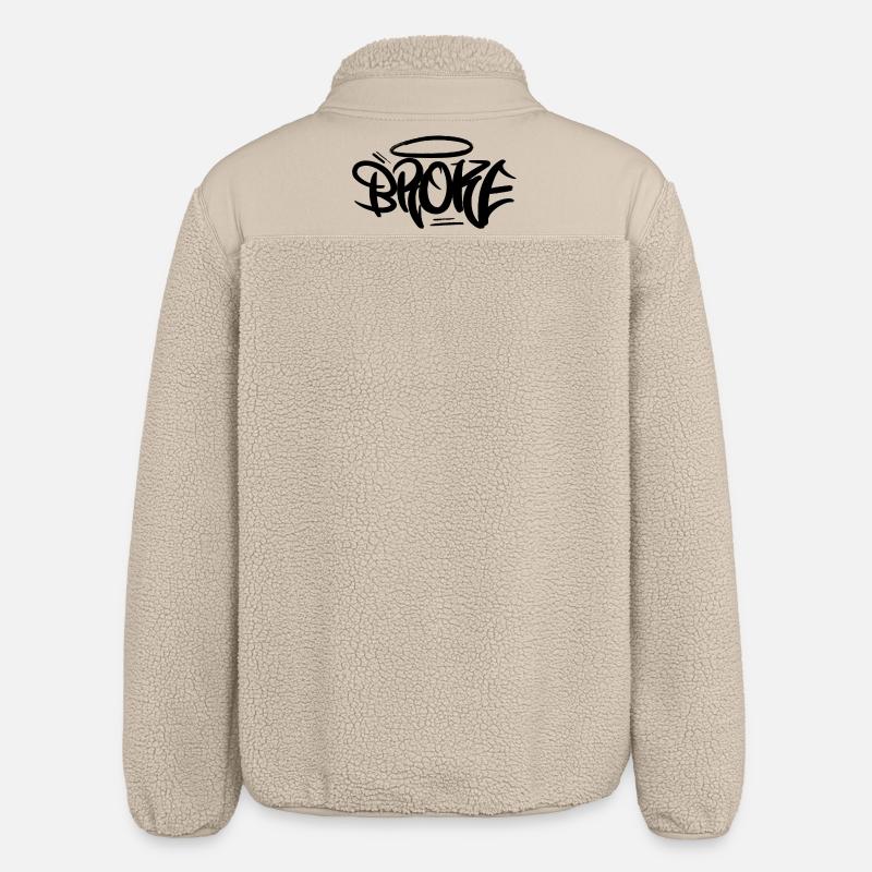 Broke Graffiti Design Style - Relaxed Fit Unisex Sherpajacke von Stanley/Stella - Beige