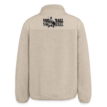 Dynamischer Volleyballspieler in Aktion - Relaxed Fit Unisex Sherpajacke von Stanley/Stella - Beige - Hinten
