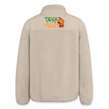 Trick or Treat Halloween Kürbis - Relaxed Fit Unisex Sherpajacke von Stanley/Stella - Beige - Hinten