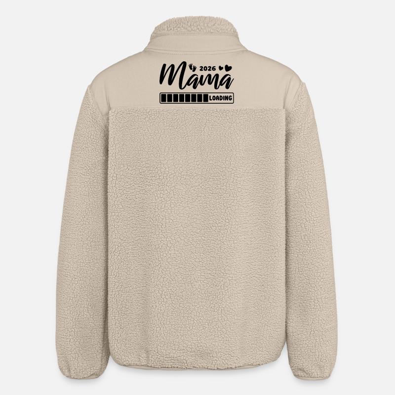 Mama 2026 loading - Schwangerschaft - Geschenk - Relaxed Fit Unisex Sherpajacke von Stanley/Stella - Beige
