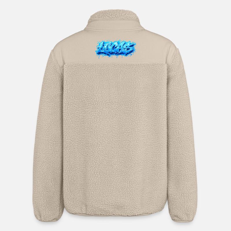 Graffiti LUCAS Name Geschenk Ideal druckbar - Relaxed Fit Unisex Sherpajacke von Stanley/Stella - Beige