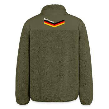 DEUTSCHLAND GERMANY EUROPA DEUTSCHE SPORT FAN - Relaxed Fit Unisex Sherpajacke von Stanley/Stella - Khaki - Hinten