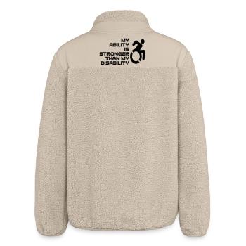 My Will Is Stronger Than My Wheelchair / Disability* - Relaxed Fit Unisex Sherpa Jacket by Stanley/Stella - beige - Back