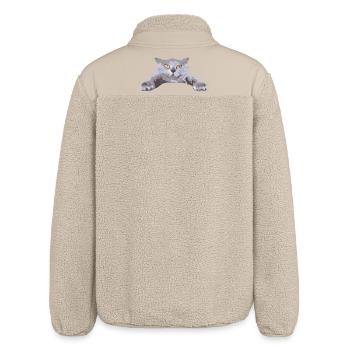 Cat - - Relaxed Fit Unisex Sherpa Jacket by Stanley/Stella - beige - Back
