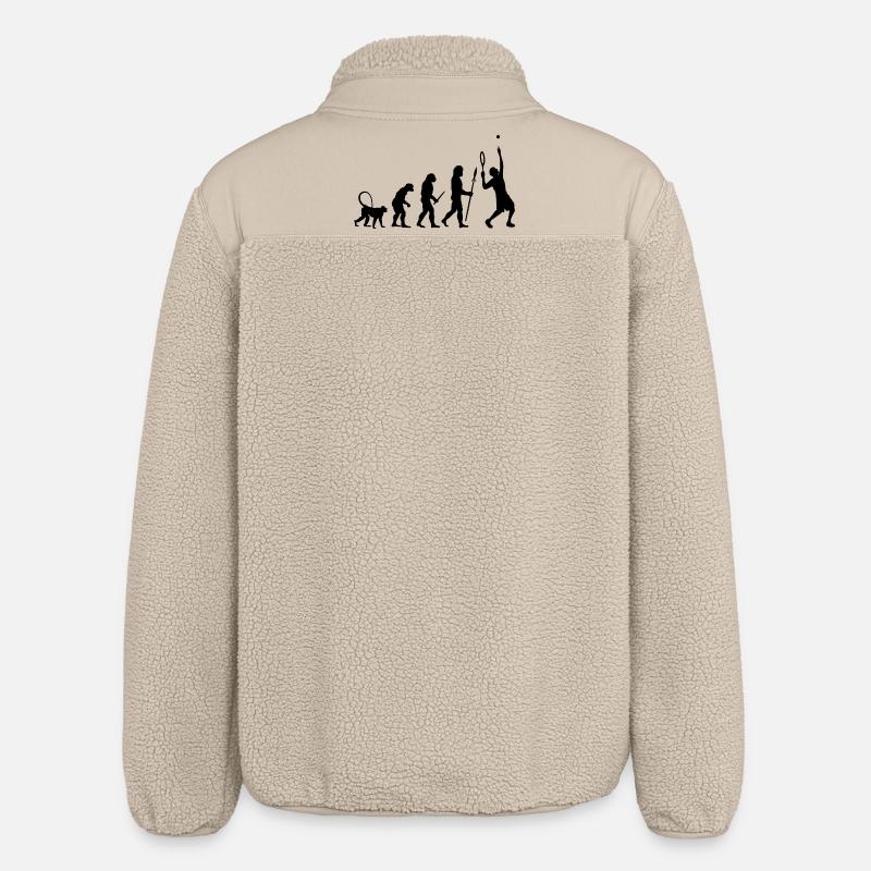 Evolution eines Tennisspielers - Relaxed Fit Unisex Sherpajacke von Stanley/Stella - Beige