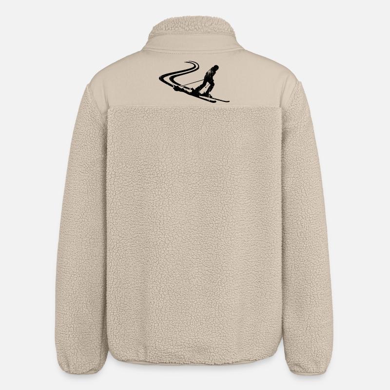 Dessin de skieur - Veste sherpa unisexe coupe décontractée Stanley/Stella - beige