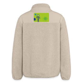 Long Thin Monster & Splashes of Color - Green Blue - Relaxed Fit Unisex Sherpa Jacket by Stanley/Stella - beige - Back