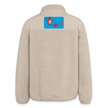 Monstre rouge et éclaboussures de couleur - Bleu - Veste sherpa unisexe coupe décontractée Stanley/Stella - beige - Dos