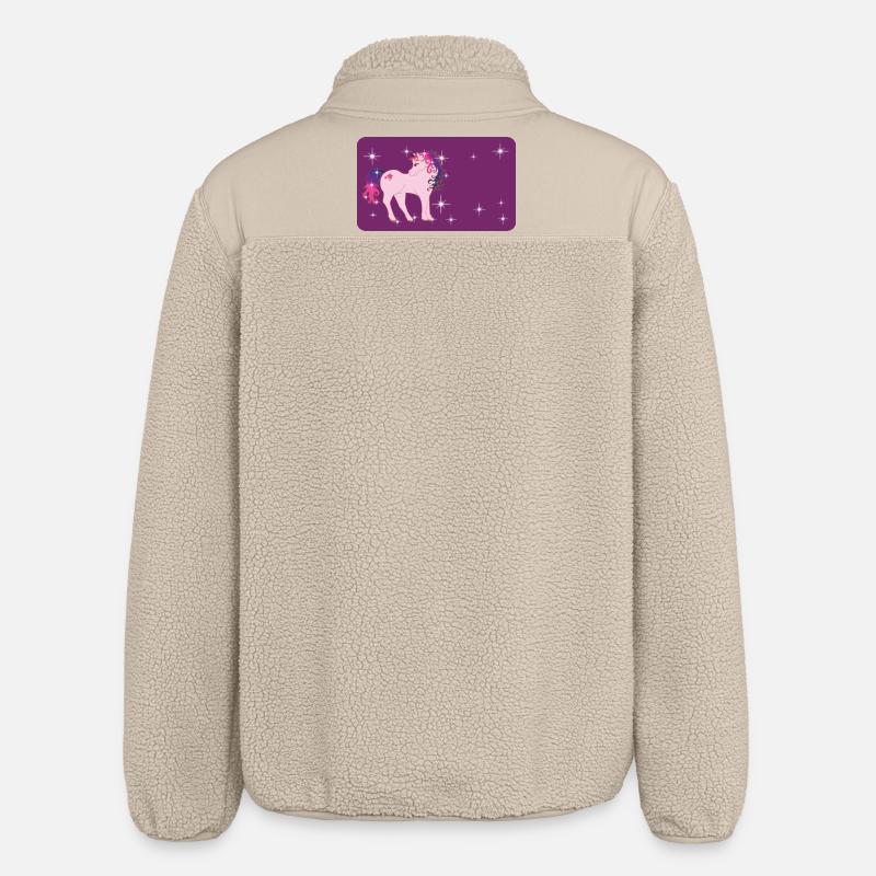 Fantasy Einhorn mit Sternchen - lila  - Relaxed Fit Unisex Sherpajacke von Stanley/Stella - Beige