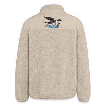 Northern Pintail in Flight Wild Nature - Relaxed Fit Unisex Sherpa Jacket by Stanley/Stella - beige - Back