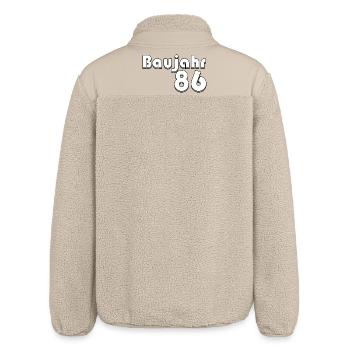 Year 86 Retro Typography 40th Birthday - Relaxed Fit Unisex Sherpa Jacket by Stanley/Stella - beige - Back
