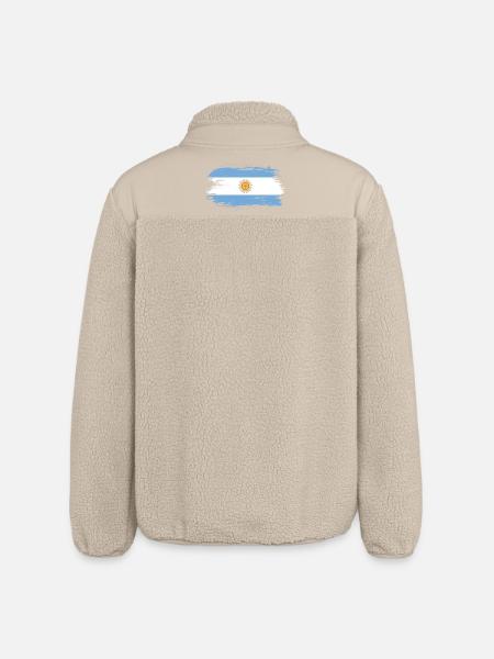 Argentina Flag / Gift South America Cordoba - Relaxed Fit Unisex Sherpa Jacket by Stanley/Stella - beige