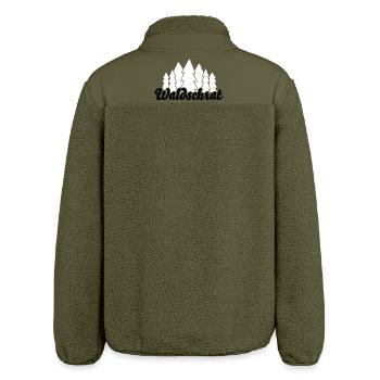 Waldschrat – Spruch für Outdoor- und Waldfans - Relaxed Fit Unisex Sherpajacke von Stanley/Stella - Khaki - Hinten