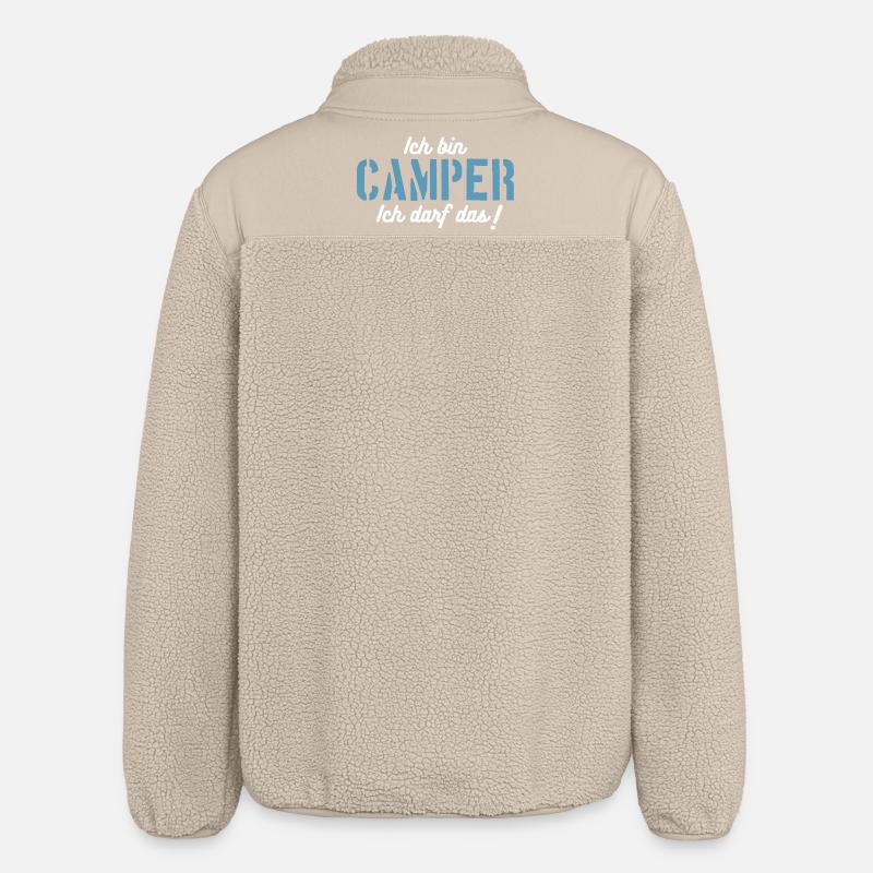 Ich bin Camper, ich darf das! - Relaxed Fit Unisex Sherpajacke von Stanley/Stella - Beige