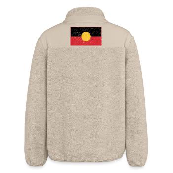 Aborigines in Australien - Relaxed Fit Unisex Sherpajacke von Stanley/Stella - Beige - Hinten