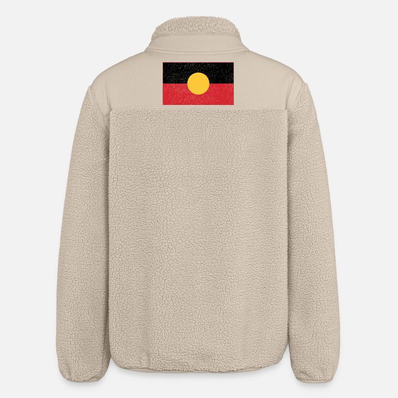 Australiens aborigènes - Veste sherpa unisexe coupe décontractée Stanley/Stella - beige