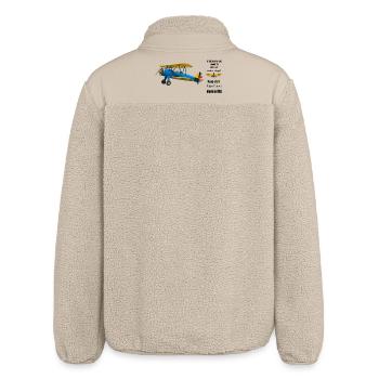 Blue Vintage Machine Yellow Details - Relaxed Fit Unisex Sherpa Jacket by Stanley/Stella - beige - Back