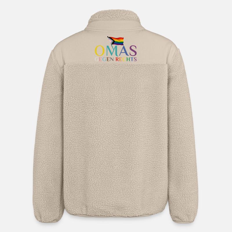 Mamies contre le drapeau arc-en-ciel droit - Veste sherpa unisexe coupe décontractée Stanley/Stella - beige