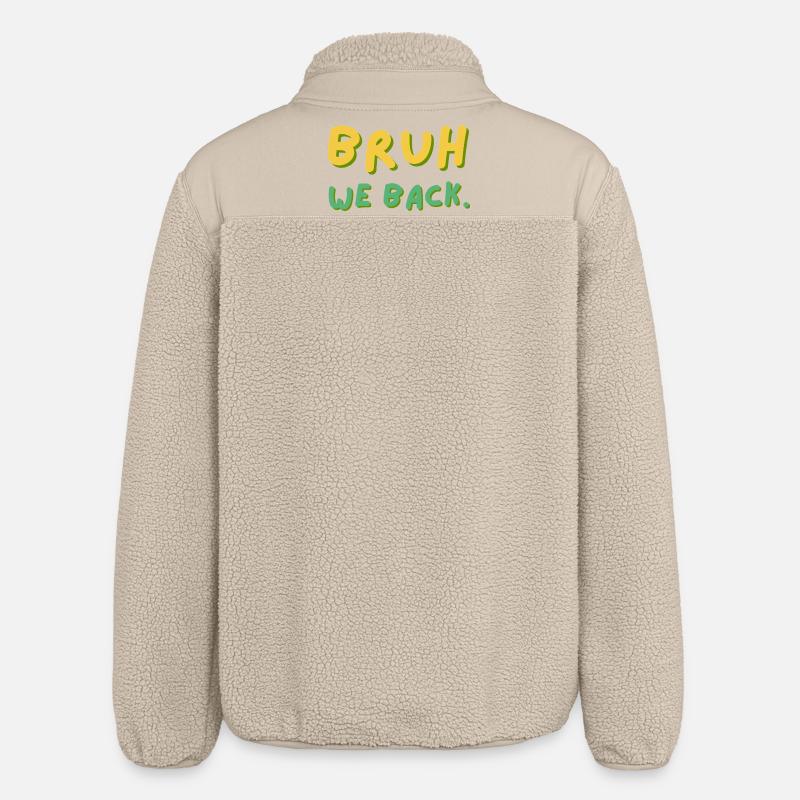 Mec, on soutient le lettrage rétro - Veste sherpa unisexe coupe décontractée Stanley/Stella - beige