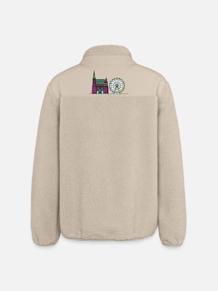 Wiener Stadtsilhouette St. Stephansdom Kunst - Relaxed Fit Unisex Sherpajacke von Stanley/Stella - Beige