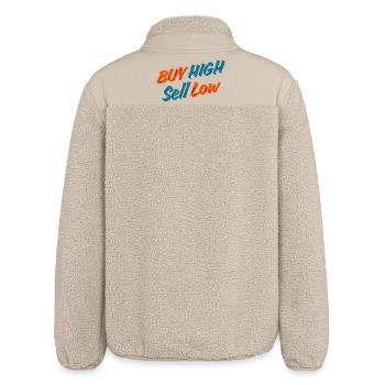 Investor - Trader - Stocks - Stock Market Funny Sayings - Relaxed Fit Unisex Sherpa Jacket by Stanley/Stella - beige - Back
