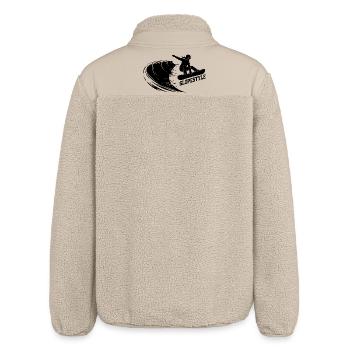 Slopestyle Snowboard Action in den Bergen - Relaxed Fit Unisex Sherpajacke von Stanley/Stella - Beige - Hinten