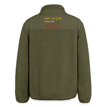 Lehrerin - Relaxed Fit Unisex Sherpajacke von Stanley/Stella - Khaki - Hinten