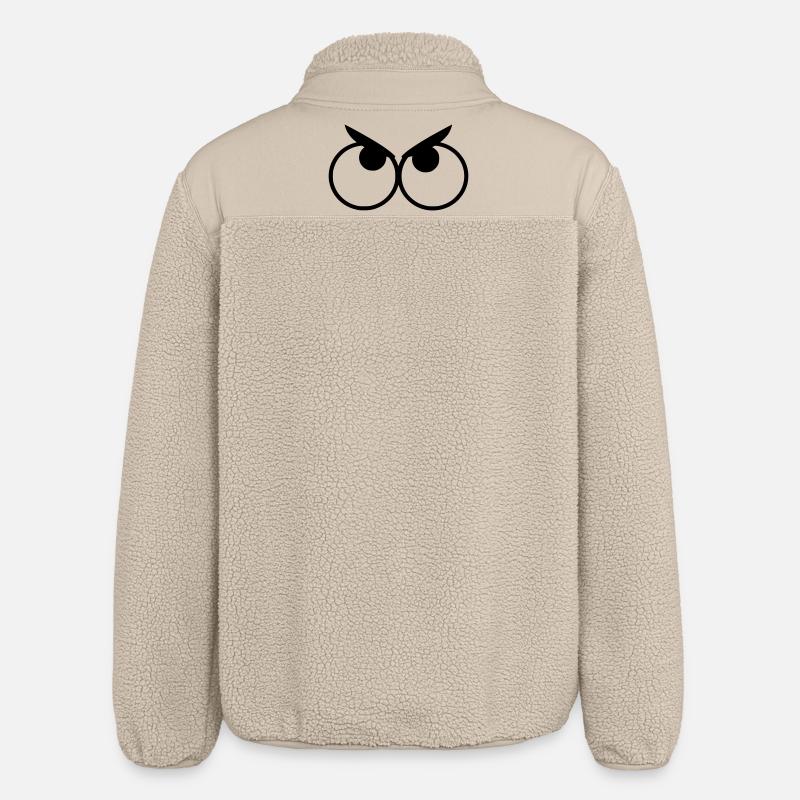 Angry looking eyes with eyebrows # - Relaxed Fit Unisex Sherpa Jacket by Stanley/Stella - beige