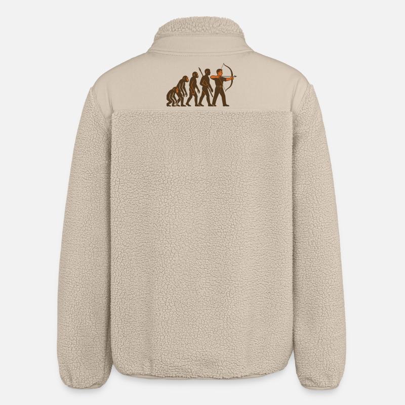 Archery Evolution Bogenschütze Bogen Ziel - Relaxed Fit Unisex Sherpajacke von Stanley/Stella - Beige
