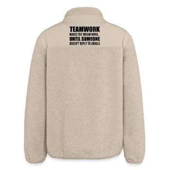 Gemeinschaftsarbeit... ohne E-Mail-Antwort - Relaxed Fit Unisex Sherpajacke von Stanley/Stella - Beige - Hinten
