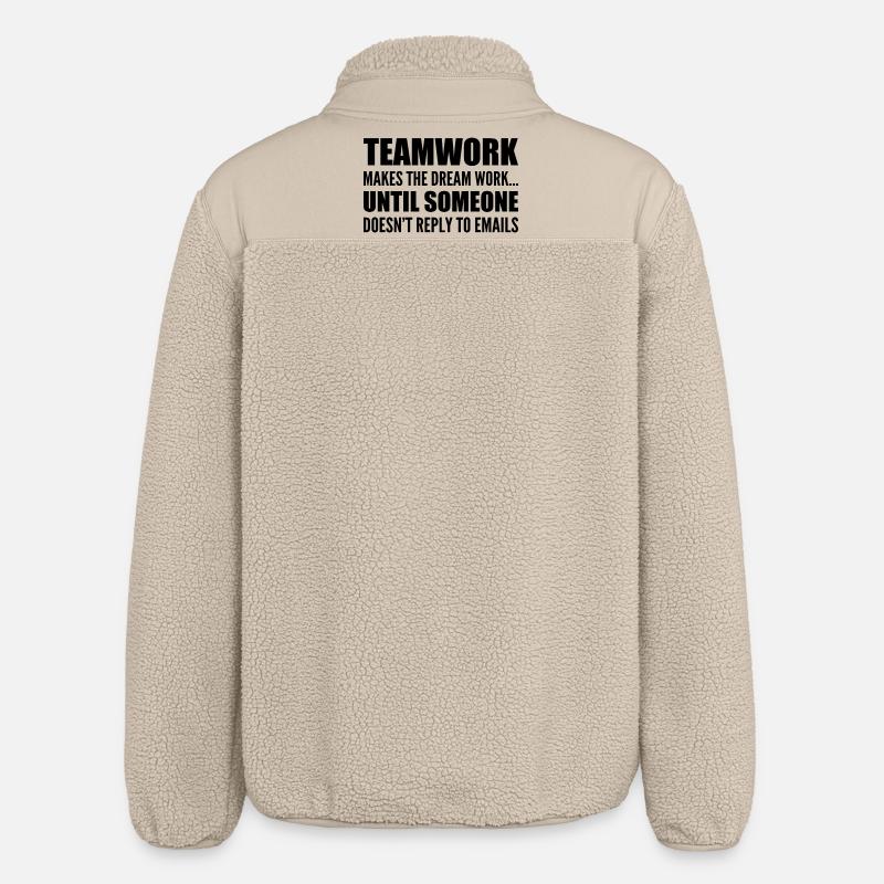 Teamwork... without email response - Relaxed Fit Unisex Sherpa Jacket by Stanley/Stella - beige