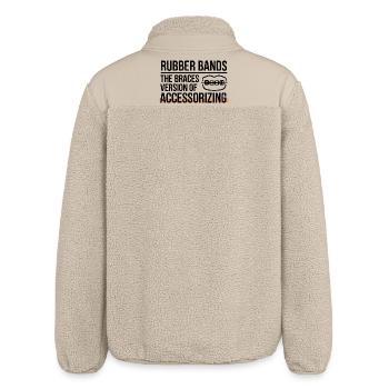 Orthodontic Patient Rubber Band Style Awareness  - Relaxed Fit Unisex Sherpa Jacket by Stanley/Stella - beige - Back
