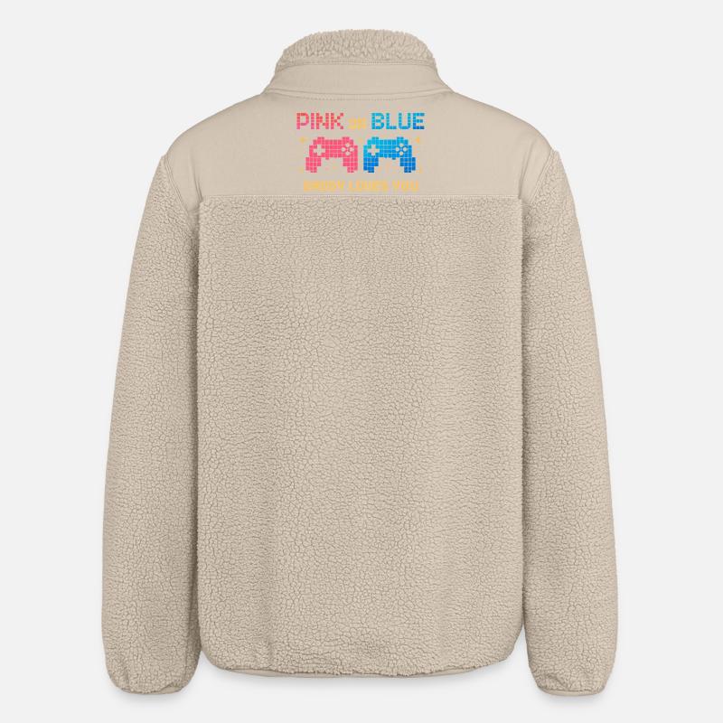 Pink or Blue Pixel Controller - Relaxed Fit Unisex Sherpa Jacket by Stanley/Stella - beige