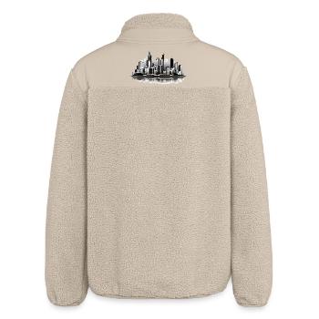 Stadtreflex: Skyline und Brücke - Relaxed Fit Unisex Sherpajacke von Stanley/Stella - Beige - Hinten