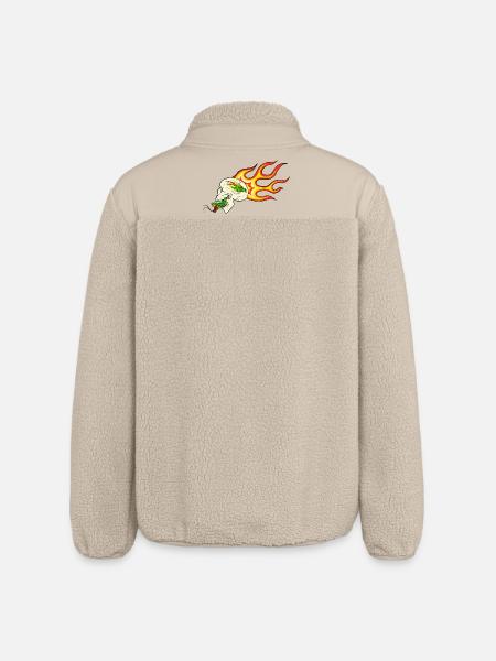 Retro Biker Motiv – Flammendrache & Schlange - Relaxed Fit Unisex Sherpajacke von Stanley/Stella - Beige