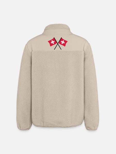 Drapeau suisse - Veste sherpa unisexe coupe décontractée Stanley/Stella - beige