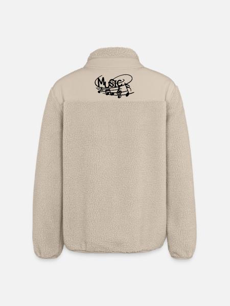 Music in the Skin (Black) - Relaxed Fit Unisex Sherpa Jacket by Stanley/Stella - beige