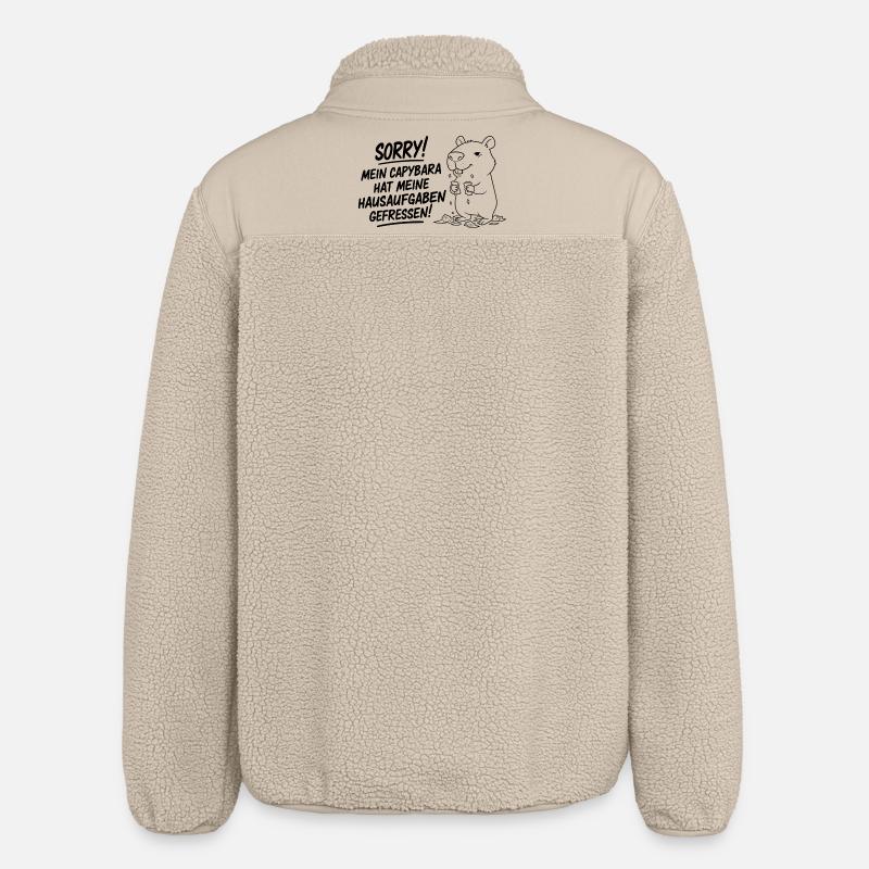Pardon! Capybara a mangé mes devoirs - Veste sherpa unisexe coupe décontractée Stanley/Stella - beige
