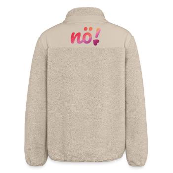 Nö Neon pink & lila verlauf mit dem Slogan Nö. - Relaxed Fit Unisex Sherpajacke von Stanley/Stella - Beige - Hinten