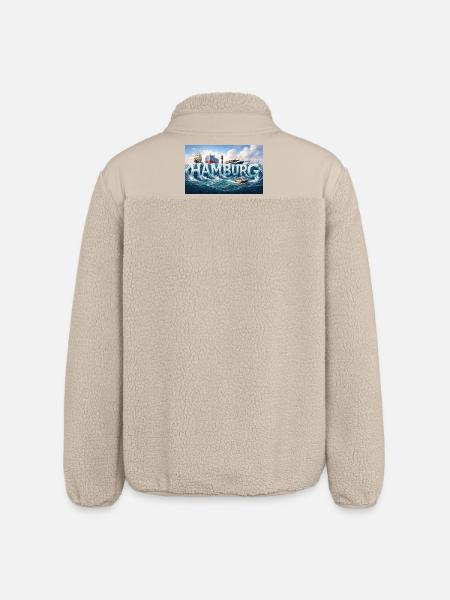 Hamburg Waves at the harbour - Relaxed Fit Unisex Sherpa Jacket by Stanley/Stella - beige